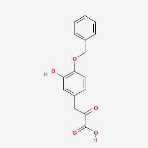 molecular formula C16H14O5 B13700988 3-[4-(Benzyloxy)-3-hydroxyphenyl]-2-oxopropanoic acid 