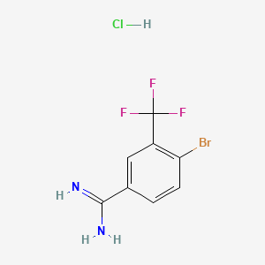 molecular formula C8H7BrClF3N2 B13701004 4-Bromo-3-(trifluoromethyl)benzimidamide Hydrochloride 