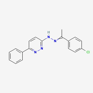 molecular formula C18H15ClN4 B13701016 3-[2-[1-(4-Chlorophenyl)ethylidene]hydrazino]-6-phenylpyridazine 