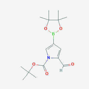 molecular formula C16H24BNO5 B13701043 1-Boc-5-formylpyrrole-3-boronic Acid Pinacol Ester 