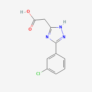 molecular formula C10H8ClN3O2 B1370107 2-(3-(3-chlorophenyl)-1H-1,2,4-triazol-5-yl)acetic acid 