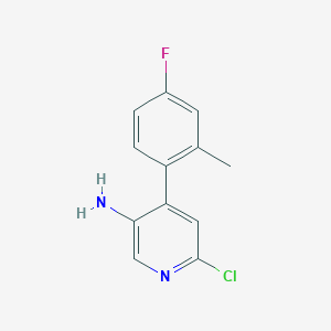 molecular formula C12H10ClFN2 B13701090 6-Chloro-4-(4-fluoro-2-methylphenyl)pyridin-3-amine 