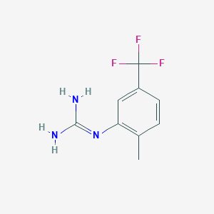 molecular formula C9H10F3N3 B13701098 1-[2-Methyl-5-(trifluoromethyl)phenyl]guanidine 