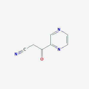 molecular formula C7H5N3O B13701107 3-Oxo-3-(pyrazin-2-yl)propanenitrile 