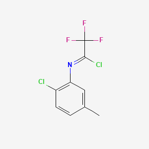 molecular formula C9H6Cl2F3N B13701118 N-(2-Chloro-5-methylphenyl)-2,2,2-trifluoroacetimidoyl Chloride 