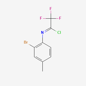 molecular formula C9H6BrClF3N B13701199 N-(2-Bromo-4-methylphenyl)-2,2,2-trifluoroacetimidoyl Chloride 