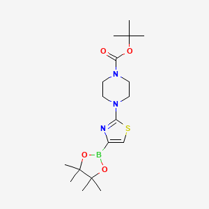 Tert-butyl 4-(4-(4,4,5,5-tetramethyl-1,3,2-dioxaborolan-2-yl)thiazol-2-yl)piperazine-1-carboxylate