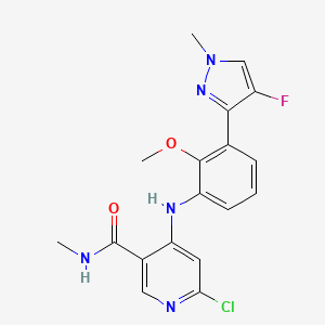 6-Chloro-4-[[3-(4-fluoro-1-methyl-3-pyrazolyl)-2-methoxyphenyl]amino]-N-methylnicotinamide