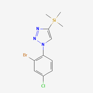 molecular formula C11H13BrClN3Si B13701207 1-(2-Bromo-4-chlorophenyl)-4-(trimethylsilyl)-1H-1,2,3-triazole 