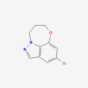 molecular formula C10H9BrN2O B13701229 9-Bromo-3,4-dihydro-2H-[1,4]oxazepino[2,3,4-hi]indazole 