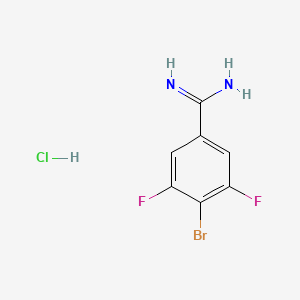 molecular formula C7H6BrClF2N2 B13701316 4-Bromo-3,5-difluorobenzimidamide Hydrochloride CAS No. 123688-60-8