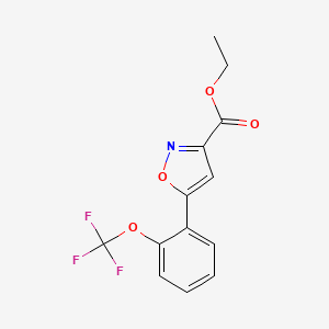 molecular formula C13H10F3NO4 B13701328 Ethyl 5-(2-(trifluoromethoxy)phenyl)isoxazole-3-carboxylate 