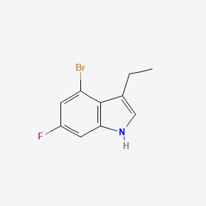 molecular formula C10H9BrFN B13701331 4-Bromo-3-ethyl-6-fluoro-1H-indole 