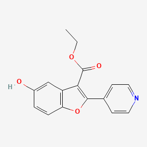 molecular formula C16H13NO4 B13701377 Ethyl 5-Hydroxy-2-(4-pyridyl)benzofuran-3-carboxylate 