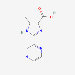 molecular formula C9H8N4O2 B13701385 5-Methyl-2-(2-pyrazinyl)-1H-imidazole-4-carboxylic Acid CAS No. 864461-17-6