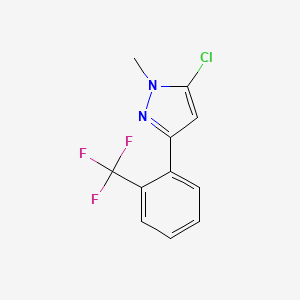 molecular formula C11H8ClF3N2 B13701389 5-Chloro-1-methyl-3-(2-(trifluoromethyl)phenyl)-1H-pyrazole 