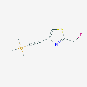 molecular formula C9H12FNSSi B13701395 2-(Fluoromethyl)-4-((trimethylsilyl)ethynyl)thiazole 