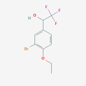 molecular formula C10H10BrF3O2 B13701569 3-Bromo-4-ethoxy-alpha-(trifluoromethyl)benzyl Alcohol 