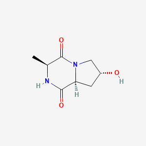 molecular formula C8H12N2O3 B1370159 (3S,7R,8aS)-7-羟基-3-甲基六氢吡咯并[1,2-a]嘧啶-1,4-二酮 