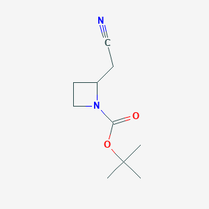 molecular formula C10H16N2O2 B13701595 Tert-butyl 2-(cyanomethyl)azetidine-1-carboxylate 