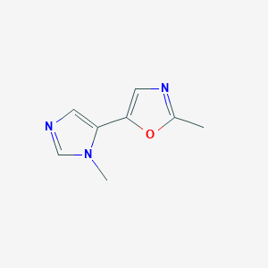 molecular formula C8H9N3O B13701601 2-Methyl-5-(1-methyl-5-imidazolyl)oxazole 