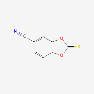 molecular formula C8H3NO2S B13701606 2-Thioxobenzo[d][1,3]dioxole-5-carbonitrile 