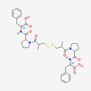 molecular formula C36H46N4O8S2 B13701629 2-[[1-[3-[[3-[2-[(1-carboxy-2-phenylethyl)carbamoyl]pyrrolidin-1-yl]-2-methyl-3-oxopropyl]disulfanyl]-2-methylpropanoyl]pyrrolidine-2-carbonyl]amino]-3-phenylpropanoic acid 