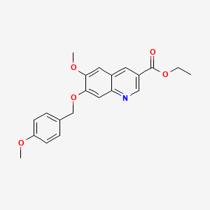 molecular formula C21H21NO5 B13701666 Ethyl 6-Methoxy-7-[(4-methoxybenzyl)oxy]quinoline-3-carboxylate 