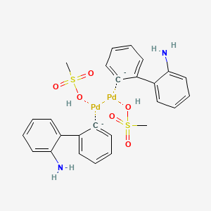 molecular formula C26H28N2O6Pd2S2-2 B13701712 methanesulfonic acid;palladium;2-phenylaniline 