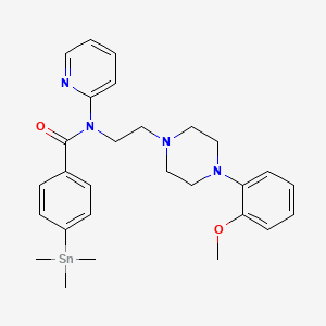 molecular formula C28H36N4O2Sn B13701761 N-[2-[4-(2-Methoxyphenyl)-1-piperazinyl]ethyl]-N-(2-pyridyl)-4-(trimethylstannyl)benzamide 