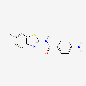 molecular formula C15H13N3OS B13701781 4-Amino-N-(6-methyl-2-benzothiazolyl)benzamide 