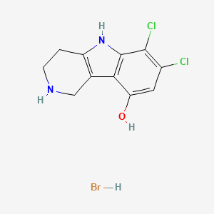 molecular formula C11H11BrCl2N2O B13701815 6,7-Dichloro-2,3,4,5-tetrahydro-1H-pyrido[4,3-b]indol-9-ol Hydrobromide 