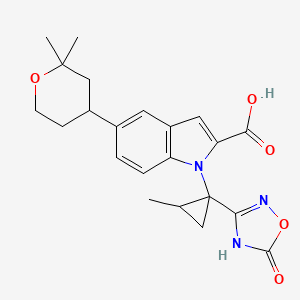 5-[(S)-2,2-Dimethyltetrahydro-2H-pyran-4-yl]-1-[(1S,2S)-2-methyl-1-(5-oxo-4,5-dihydro-1,2,4-oxadiazol-3-yl)cyclopropyl]-1H-indole-2-carboxylic Acid