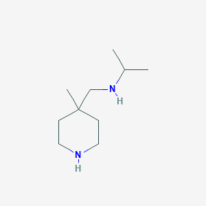 molecular formula C10H22N2 B13701910 N-((4-Methylpiperidin-4-yl)methyl)propan-2-amine 