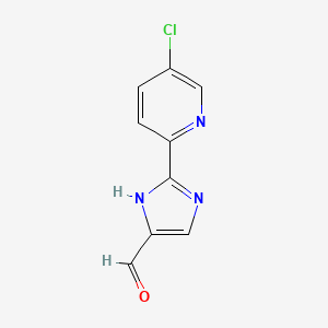 molecular formula C9H6ClN3O B13701925 2-(5-Chloro-2-pyridyl)imidazole-5-carbaldehyde 