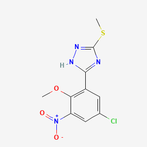 3-(5-Chloro-2-methoxy-3-nitrophenyl)-5-(methylthio)-1H-1,2,4-triazole