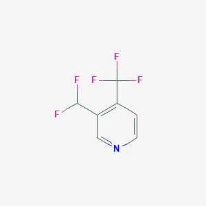 molecular formula C7H4F5N B13701956 3-(Difluoromethyl)-4-(trifluoromethyl)pyridine 