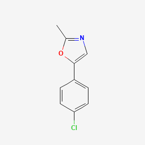 molecular formula C10H8ClNO B13701963 5-(4-Chlorophenyl)-2-methyloxazole 