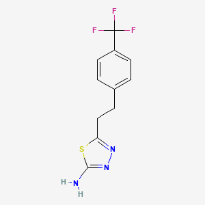 molecular formula C11H10F3N3S B13702017 2-Amino-5-[4-(trifluoromethyl)phenethyl]-1,3,4-thiadiazole 