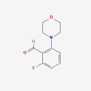 molecular formula C11H12FNO2 B1370202 2-(N-吗啉基)-6-氟苯甲醛 CAS No. 736991-93-8
