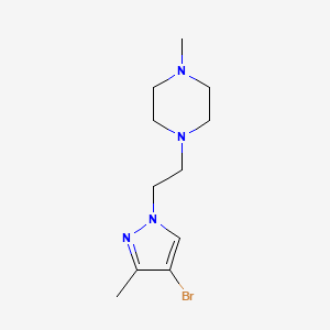 molecular formula C11H19BrN4 B13702020 1-[2-(4-Bromo-3-methyl-1-pyrazolyl)ethyl]-4-methylpiperazine 