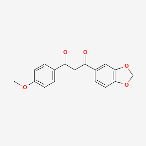 molecular formula C17H14O5 B13702024 1-(2H-1,3-Benzodioxol-5-yl)-3-(4-methoxyphenyl)propane-1,3-dione CAS No. 87723-99-7