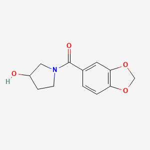 molecular formula C12H13NO4 B1370204 1-(2H-1,3-benzodioxole-5-carbonyl)pyrrolidin-3-ol 