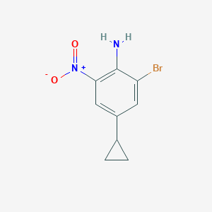 molecular formula C9H9BrN2O2 B13702048 2-Bromo-4-cyclopropyl-6-nitroaniline 