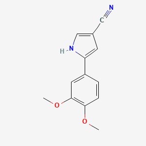 molecular formula C13H12N2O2 B13702062 5-(3,4-Dimethoxyphenyl)-1H-pyrrole-3-carbonitrile 