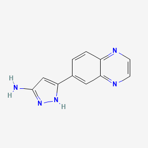 molecular formula C11H9N5 B13702218 5-(Quinoxalin-6-yl)-1H-pyrazol-3-amine 