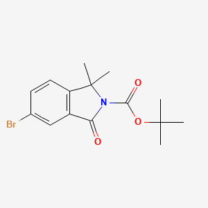 molecular formula C15H18BrNO3 B13702238 Tert-butyl 5-bromo-1,1-dimethyl-3-oxo-isoindoline-2-carboxylate 