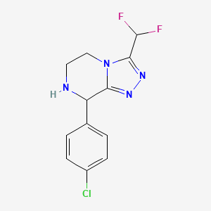 molecular formula C12H11ClF2N4 B13702356 8-(4-Chlorophenyl)-3-(difluoromethyl)-5,6,7,8-tetrahydro-[1,2,4]triazolo[4,3-a]pyrazine 