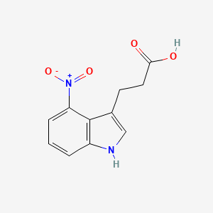 molecular formula C11H10N2O4 B13702367 3-(4-Nitro-3-indolyl)propanoic Acid 