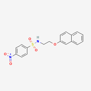 molecular formula C18H16N2O5S B13702416 N-[2-(Naphthalen-2-yloxy)ethyl]-4-nitrobenzenesulfonamide 